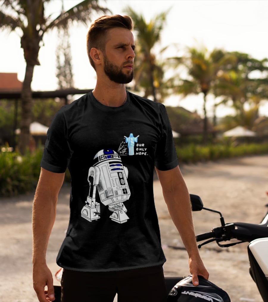 R2 D2 Our Only Hope Star Wars Sci Fi Droid Hologram T-Shirt
