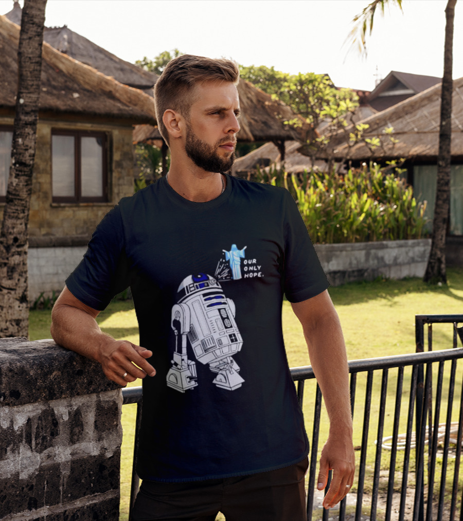 R2 D2 Our Only Hope Star Wars Sci Fi Droid Hologram T-Shirt