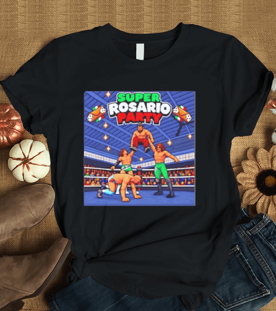 Super Rosario Party Wrestling Arena Pizzeria T-Shirt