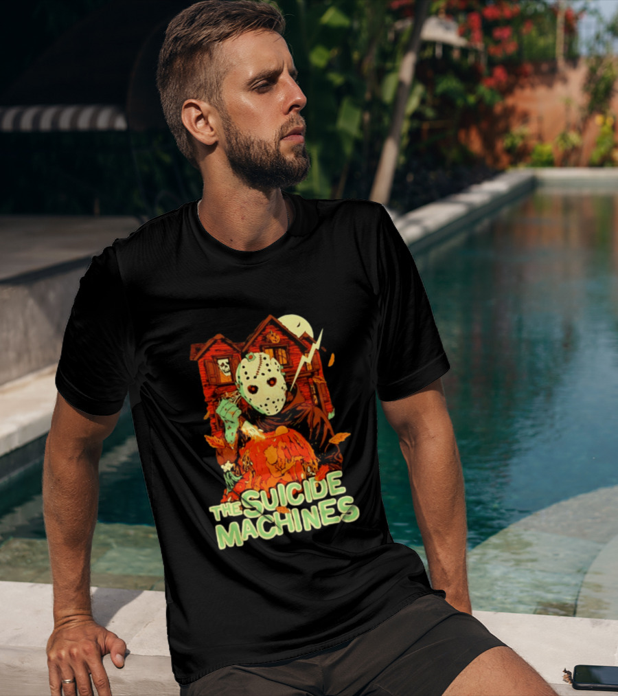 The Suicide Machines Jason Voorhees Pumpkin Halloween House Lightning T-Shirt