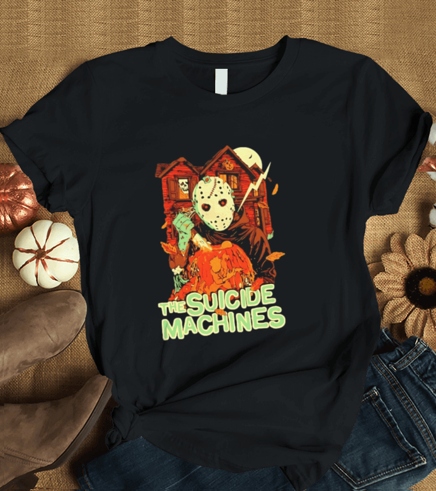 The Suicide Machines Jason Voorhees Pumpkin Halloween House Lightning T-Shirt