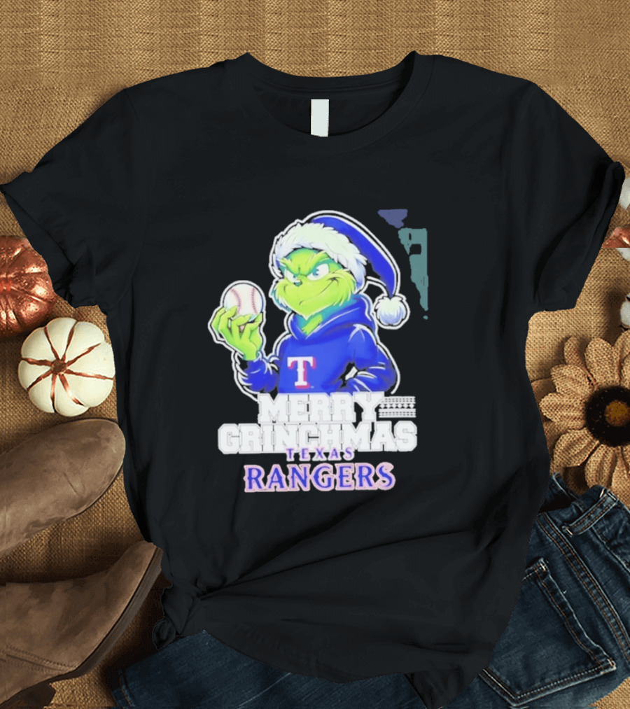 Grinch Merry Grinchmas Texas Rangers Baseball Holiday 2026 T-Shirt