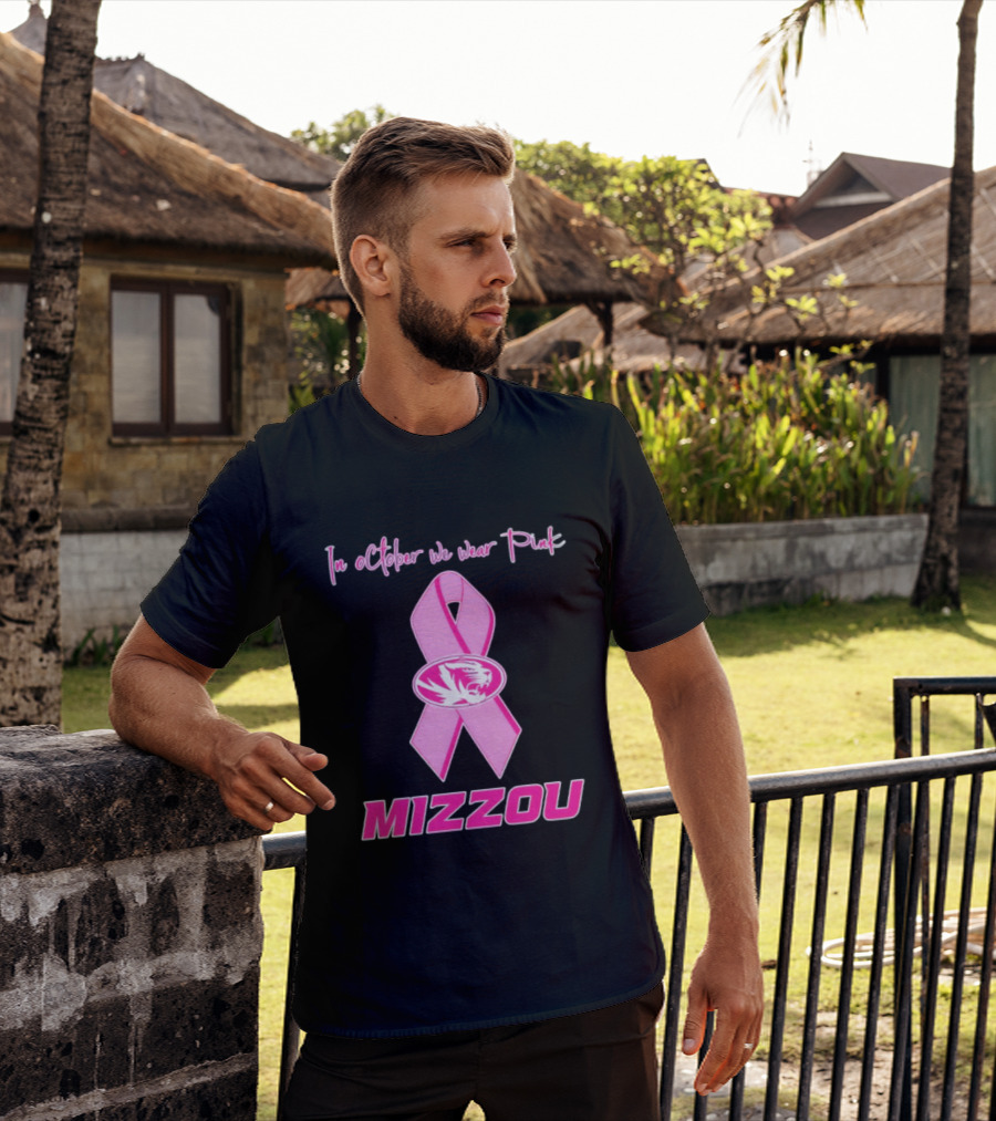 Missouri Tigers NCAA Football Breast Cancer Awareness In October We Wear Pink T-Shirt
