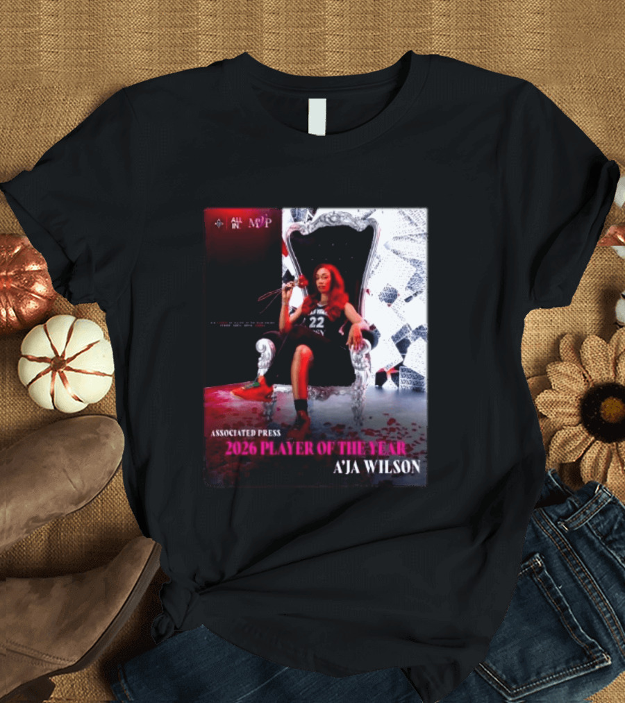 Las Vegas Aces A'ja Wilson 2026 Player Of The Year Associated Press MVP All T-Shirt