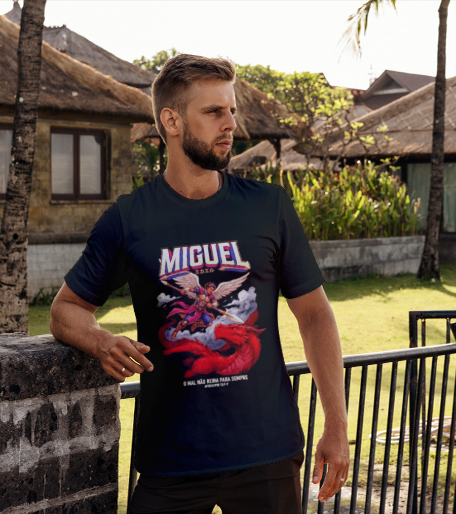 Miguel Angel Vs Dragon Apocalipse 12 7 9 O Mal Nao Reina Para Sempre T-Shirt
