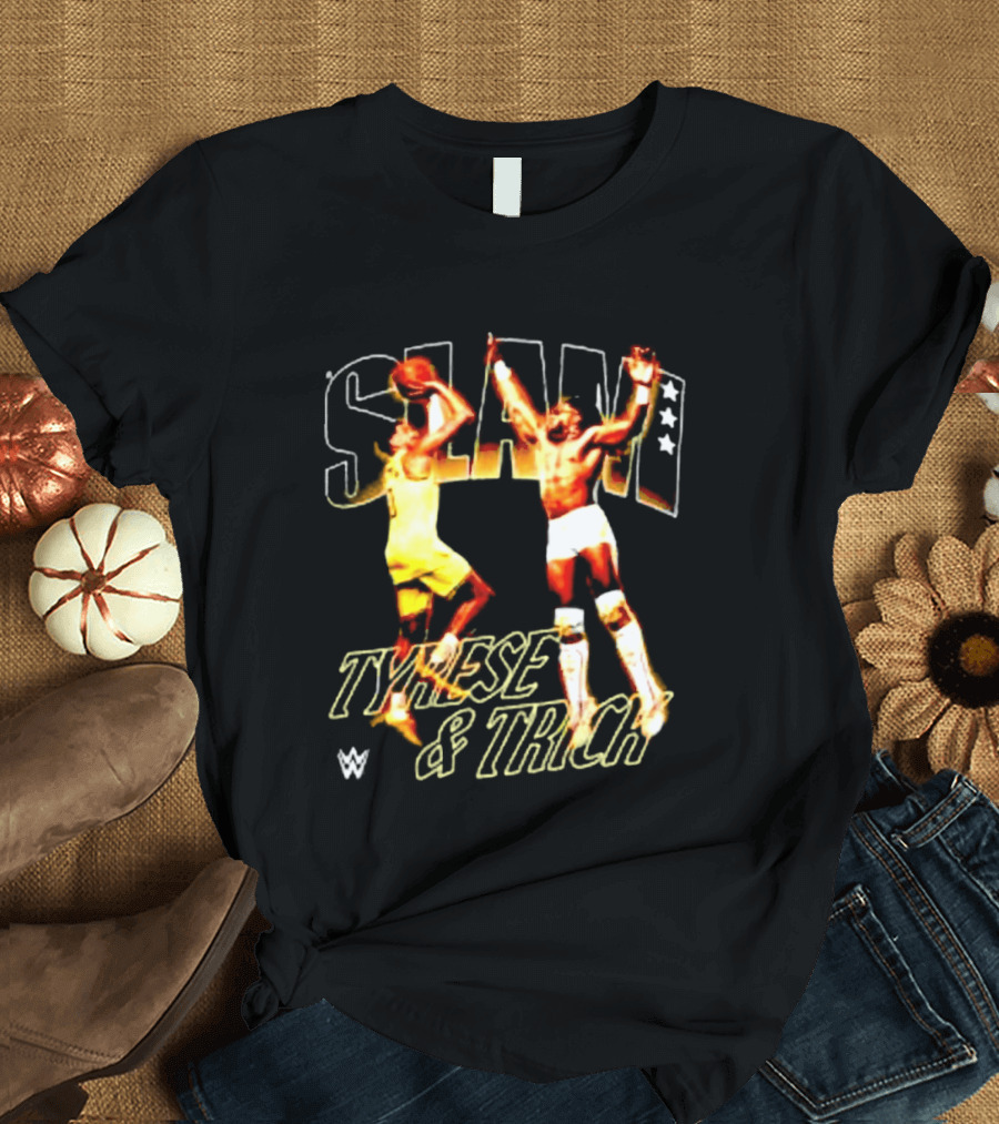 Slam Dunk Tyrese Haliburton Vs Trick Williams WWE Basketball Matchup T-Shirt