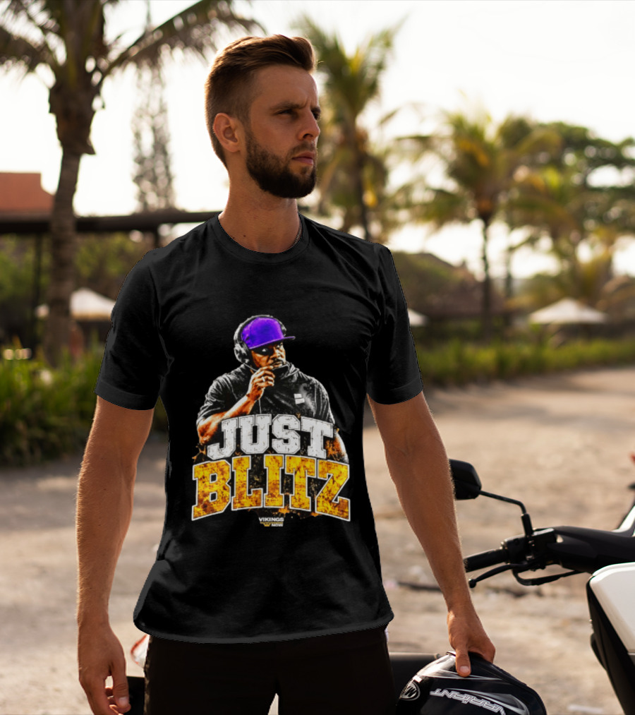 Brian Flores Just Blitz Vikings Now Bold Coaching Football Strategy T-Shirt