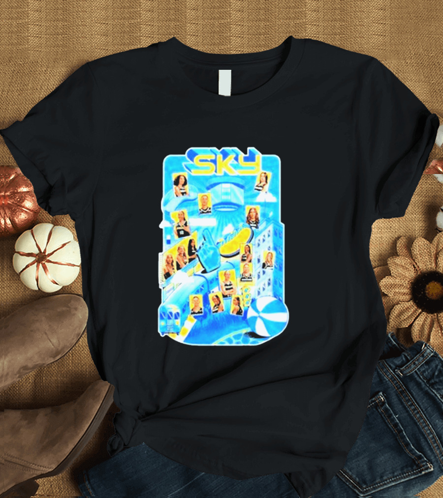 Chicago Sky WNBA 2026 Appreciation Night Black Team Celebration Skyline T-Shirt