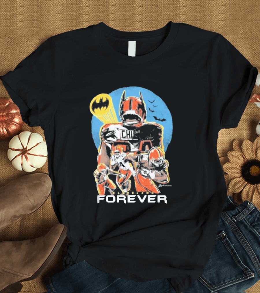 Cleveland Browns Nick Chubb Batman Signal Forever T-Shirt