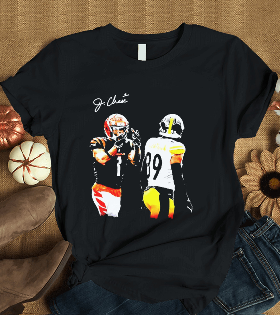 JaMarr Chase Vs Minkah Fitzpatrick Cincinnati Bengals Pittsburgh Steelers Football T-Shirt