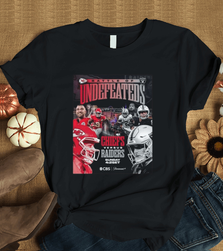 Kansas City Chiefs Vs Las Vegas Raiders Battle Of Undefeated 2026 NFL Showdown CBS Sunday 4:25ET T-Shirt