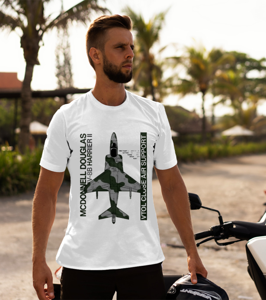 McDonnell Douglas AV 8B Harrier II VTOL Close Air Support T-Shirt