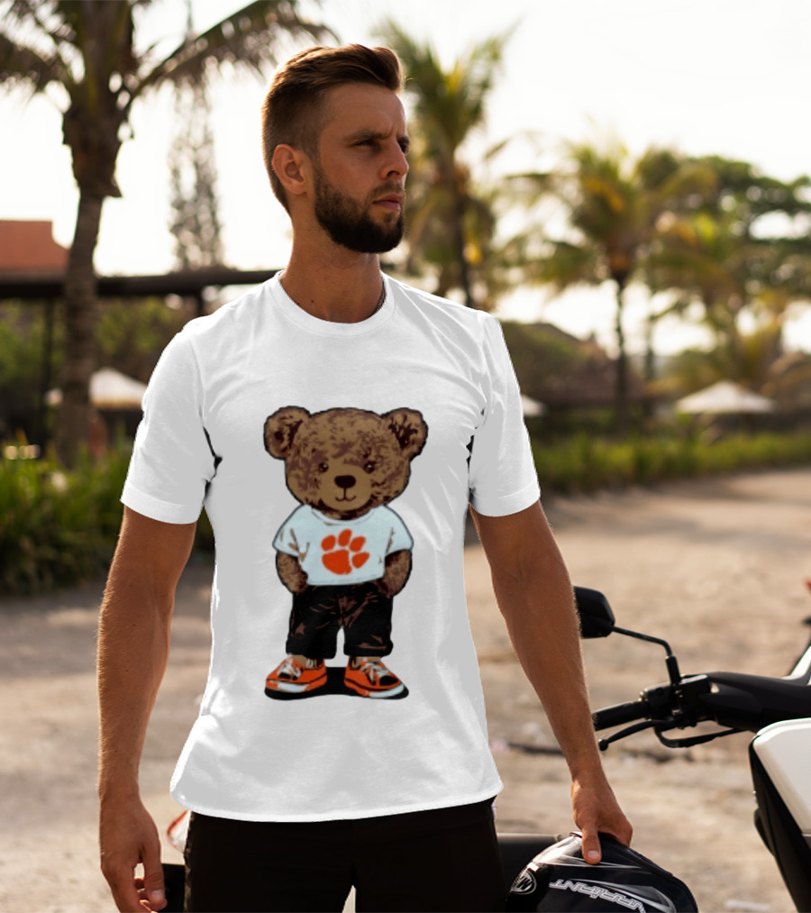 Clemson Tigers 2026 NCAA Bear Graphic With Paw Print T-Shirt