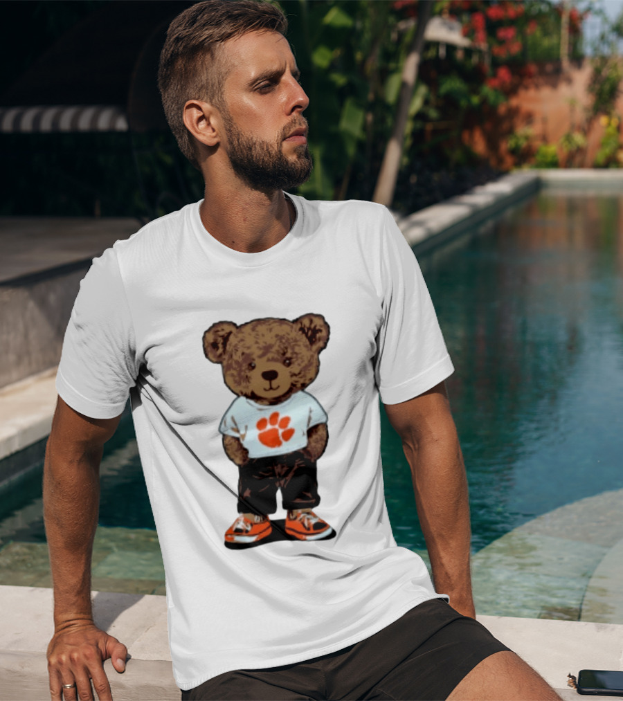 Clemson Tigers 2026 NCAA Bear Graphic With Paw Print T-Shirt