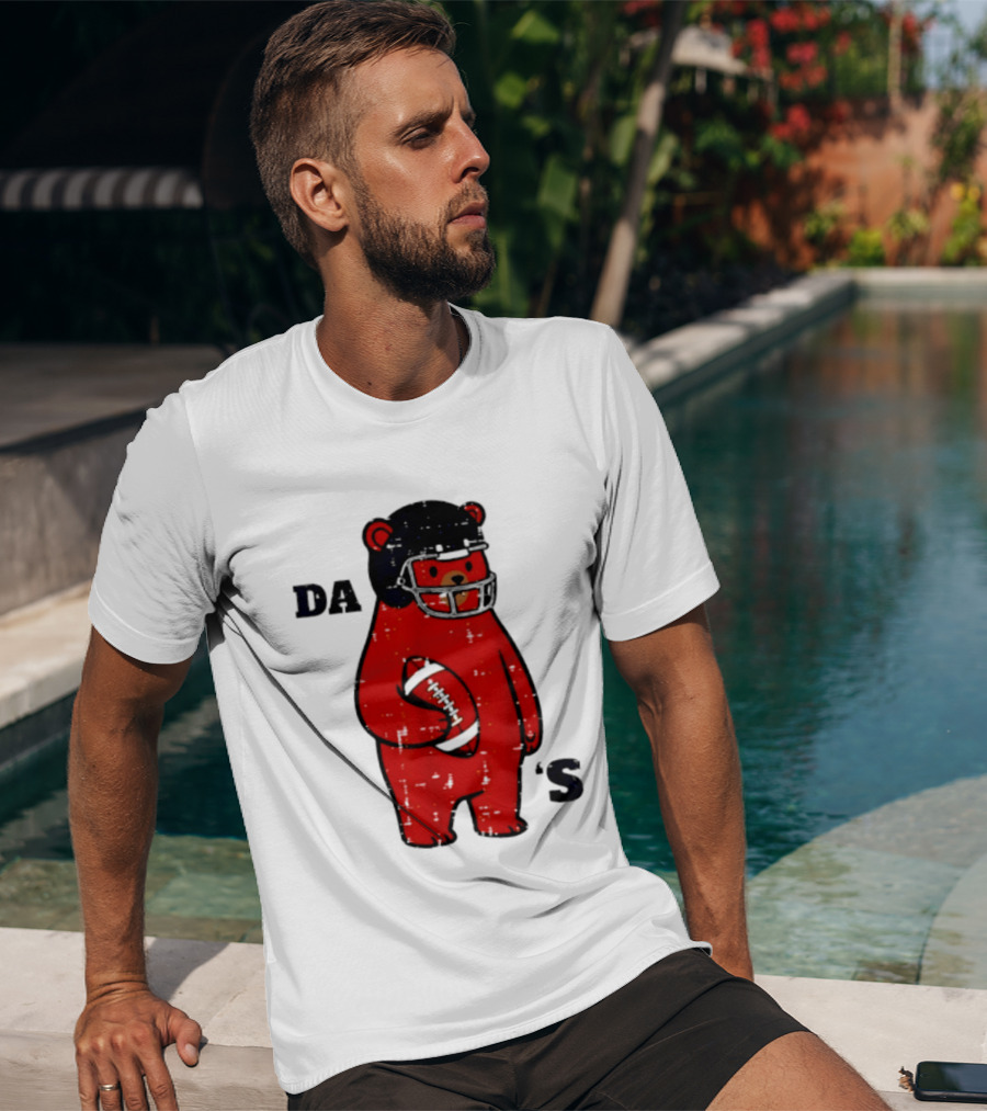 Da Bears Football Bear Helmet Holding Football T-Shirt