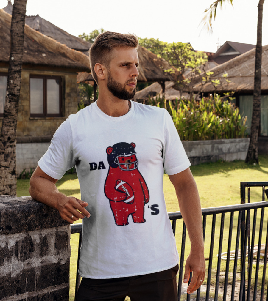Da Bears Football Bear Helmet Holding Football T-Shirt