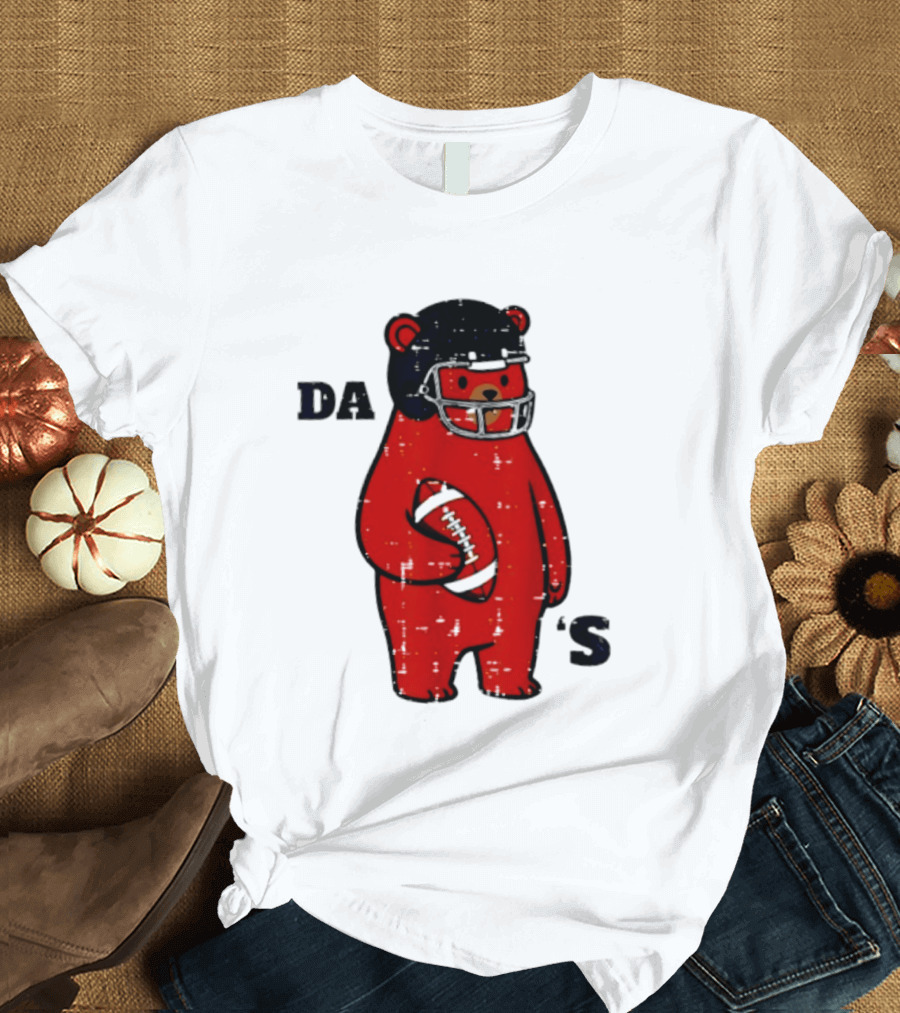 Da Bears Football Bear Helmet Holding Football T-Shirt