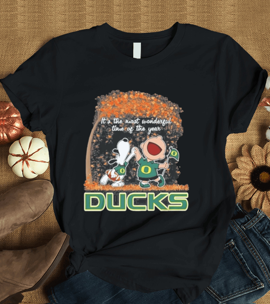 Oregon Ducks Snoopy Charlie Brown Most Wonderful Time 2026 T-Shirt