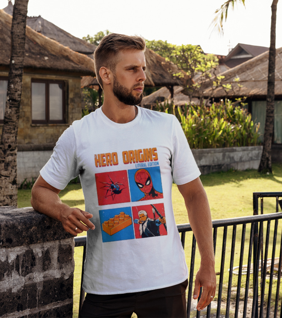 Hero Origins Spider Man Literal Edition Block Archer Spider T-Shirt