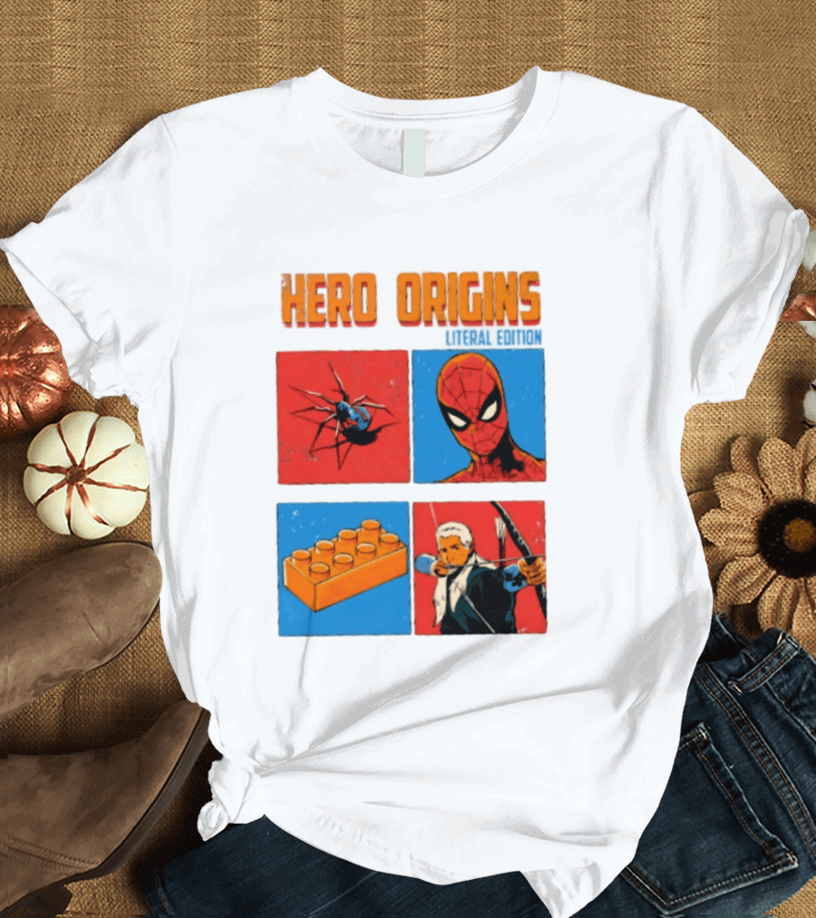 Hero Origins Spider Man Literal Edition Block Archer Spider T-Shirt