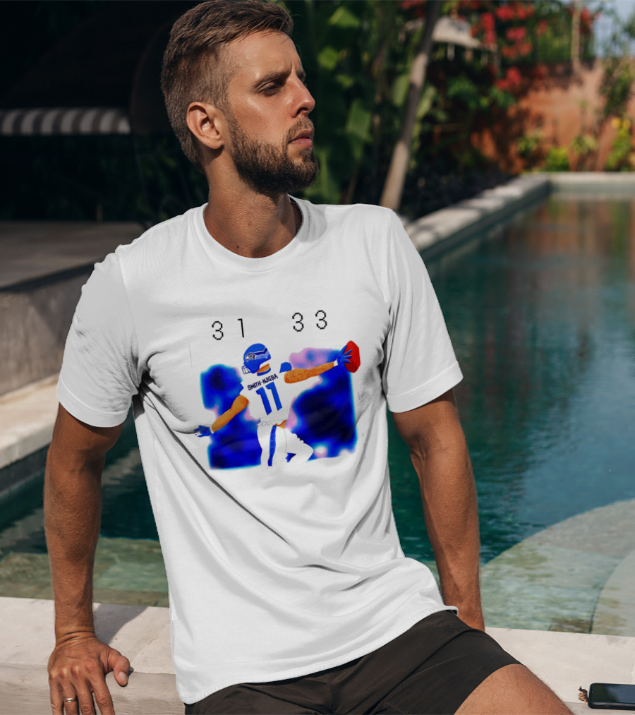 Jaxon Smith Njigba Seattle Seahawks 11 Football Catch 31 33 T-Shirt