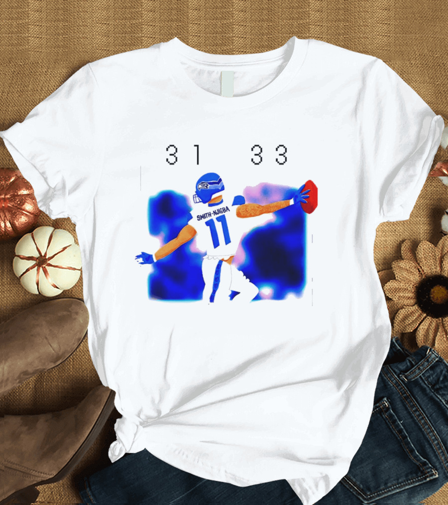Jaxon Smith Njigba Seattle Seahawks 11 Football Catch 31 33 T-Shirt