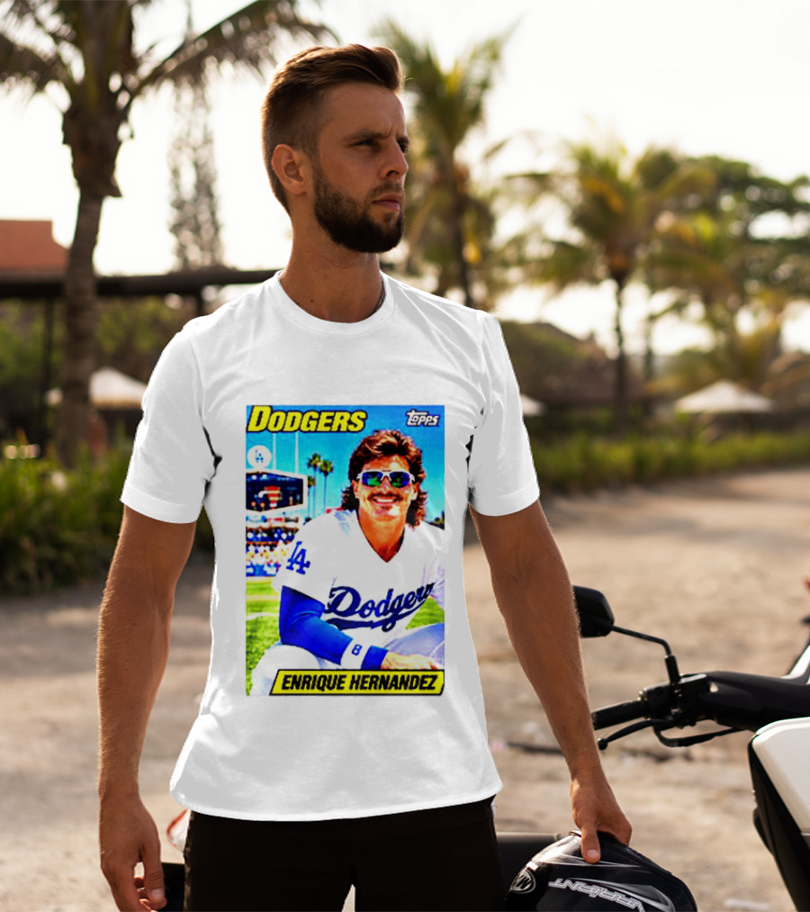 Dodgers Enrique Hernandez Topps Trading Card T-Shirt
