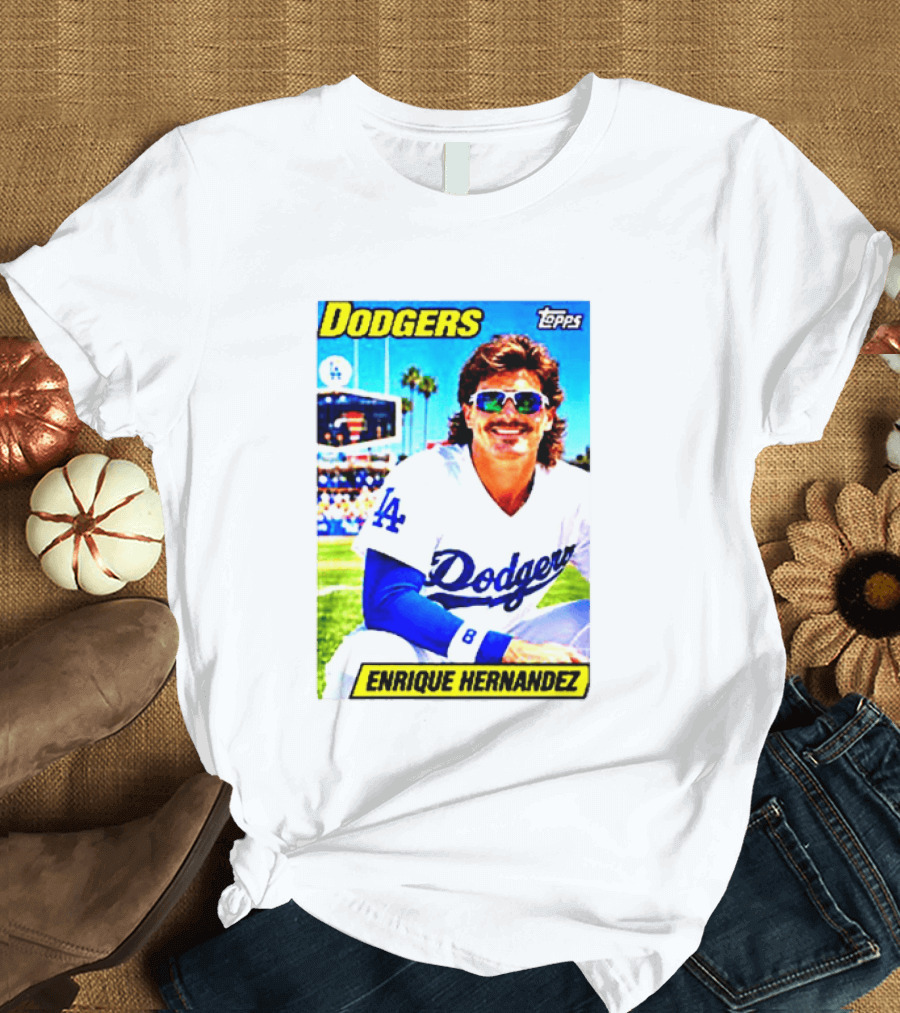 Dodgers Enrique Hernandez Topps Trading Card T-Shirt