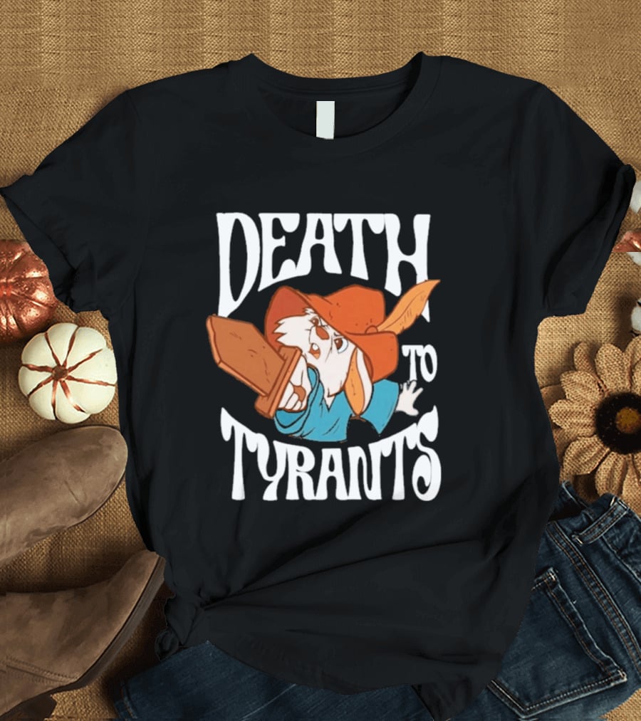 Skippy Rabbit Death To Tyrants Fearless Revolution Cartoon Rabbit T-Shirt
