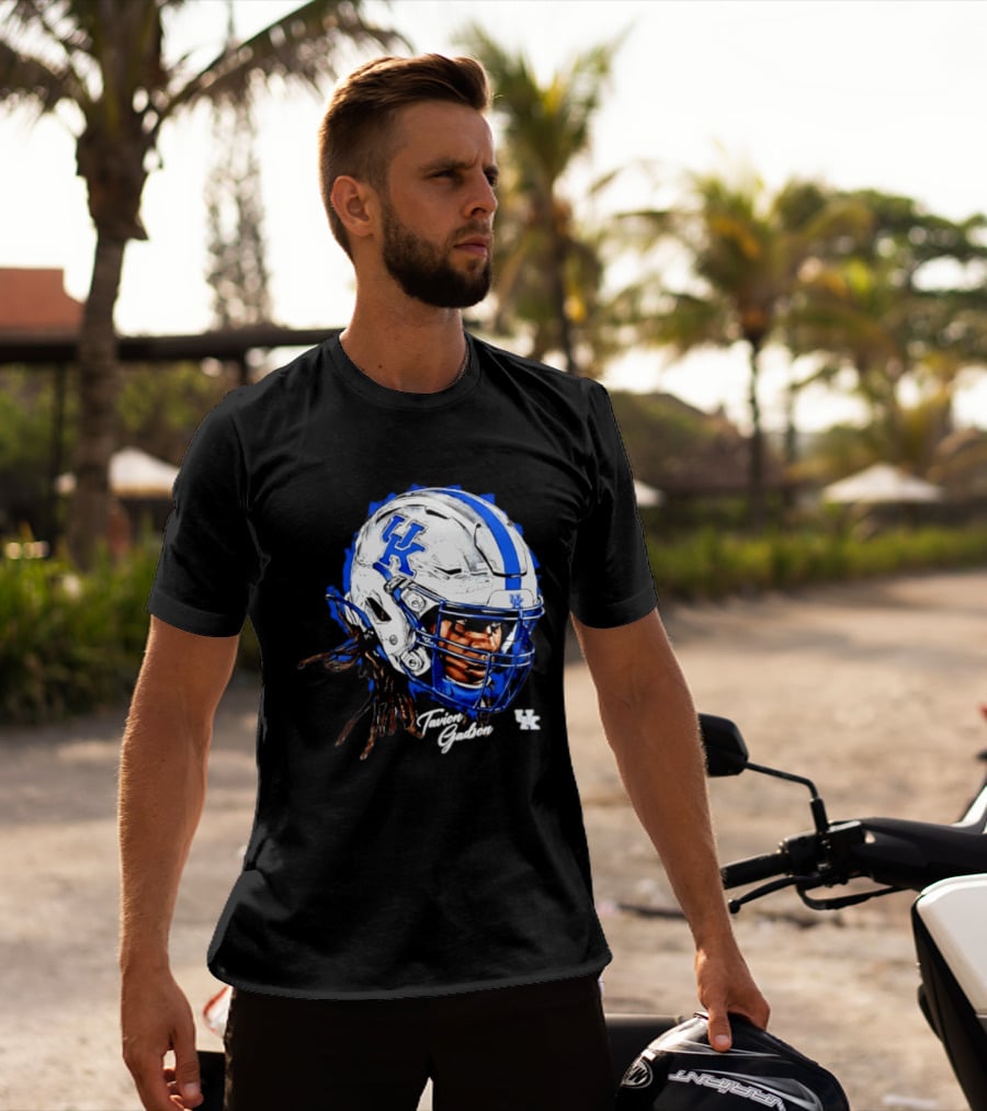 Tavion Gadson Kentucky Wildcats NCAA Football Helmet Head Swag T-Shirt