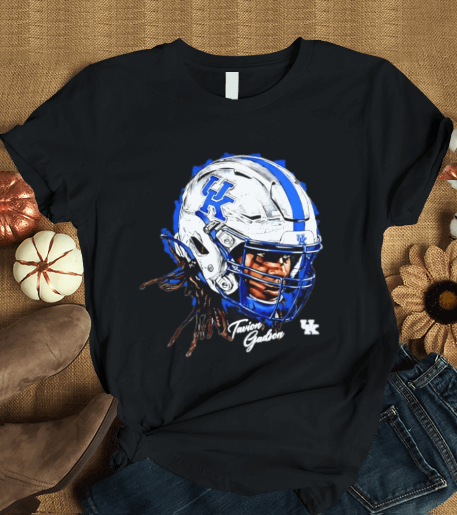 Tavion Gadson Kentucky Wildcats NCAA Football Helmet Head Swag T-Shirt