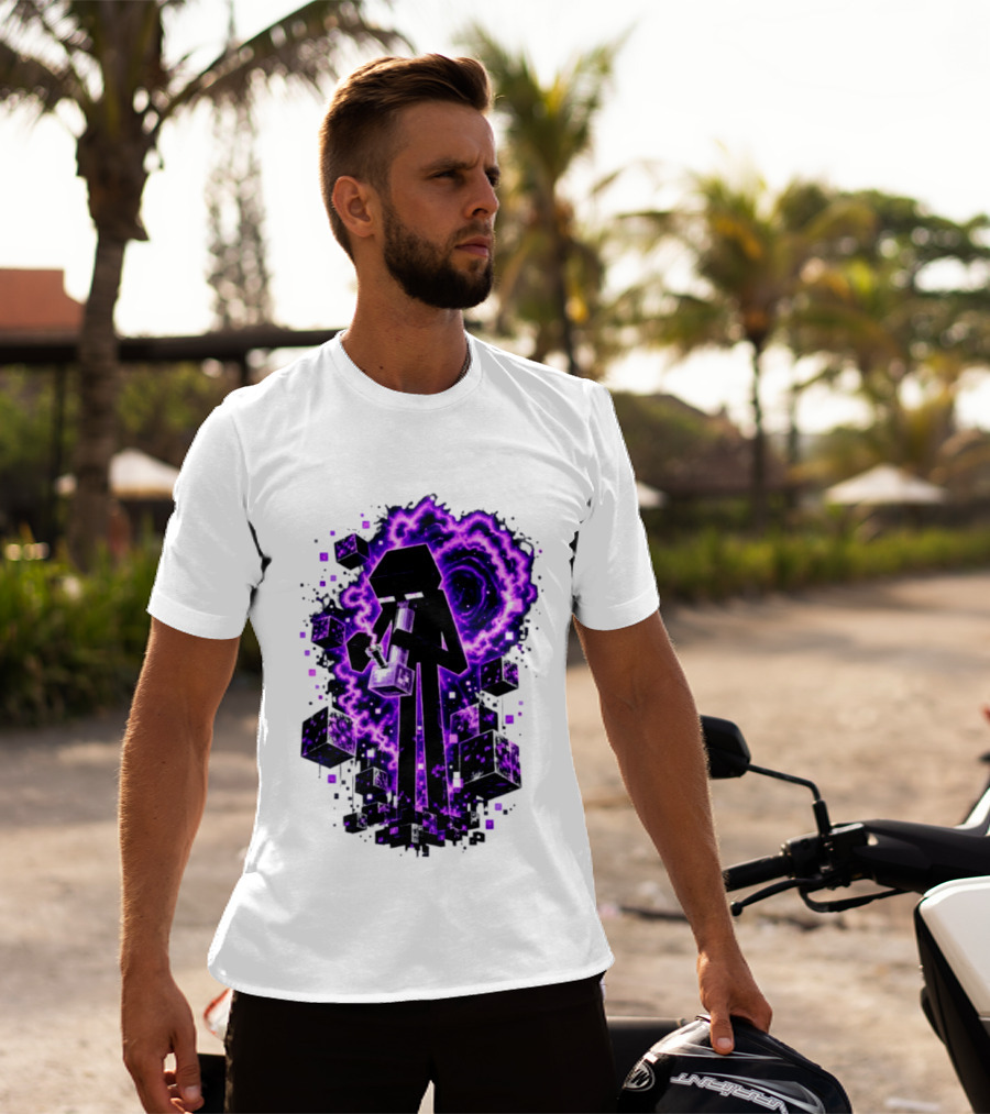 Enderman Purple Vortex Bong Villain Gaming T-Shirt