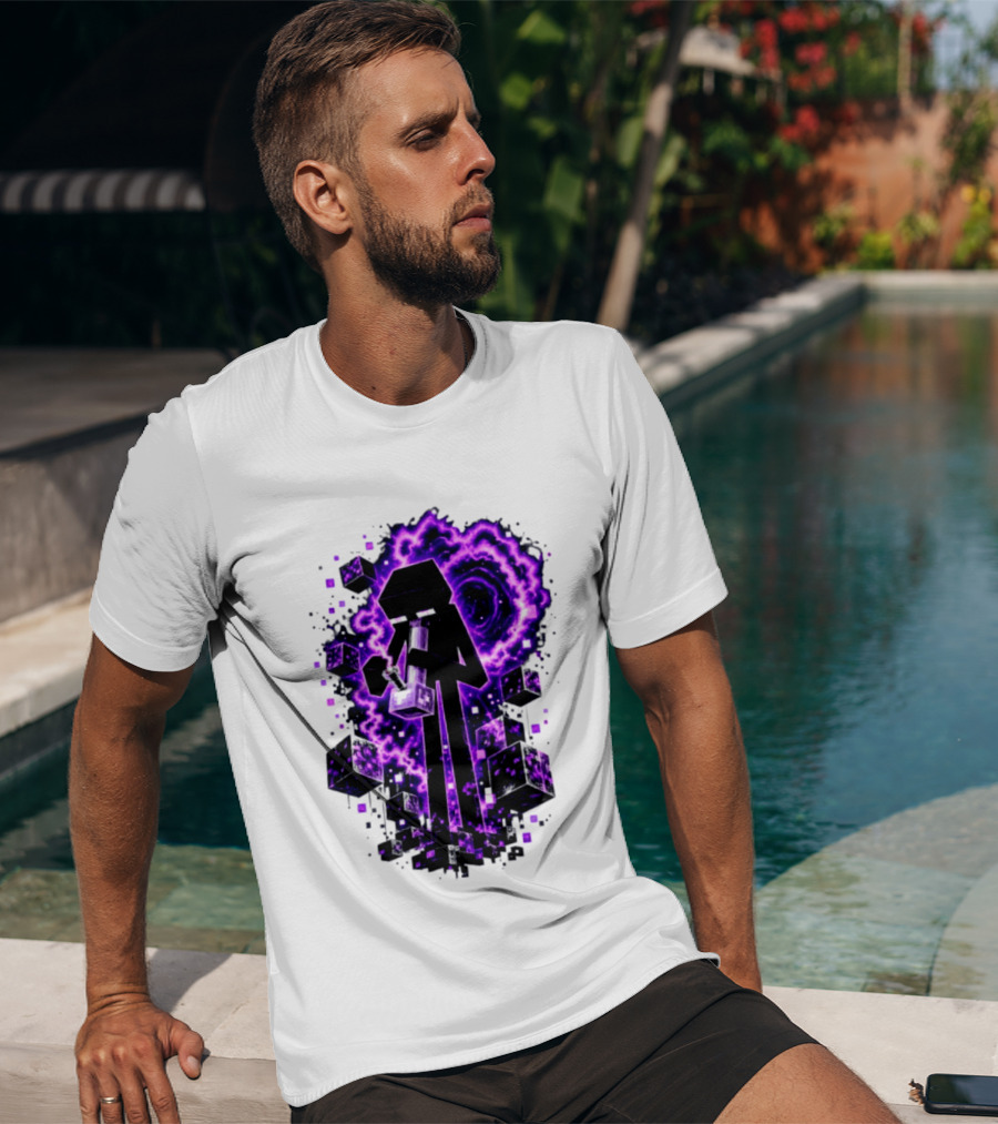 Enderman Purple Vortex Bong Villain Gaming T-Shirt