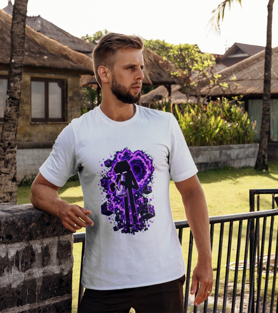 Enderman Purple Vortex Bong Villain Gaming T-Shirt