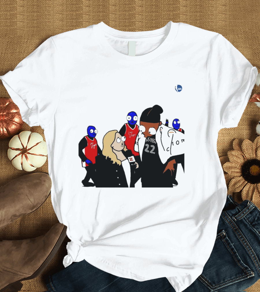 WNBA Las Vegas Aces A'ja Wilson Interview Cartoon 22 T-Shirt