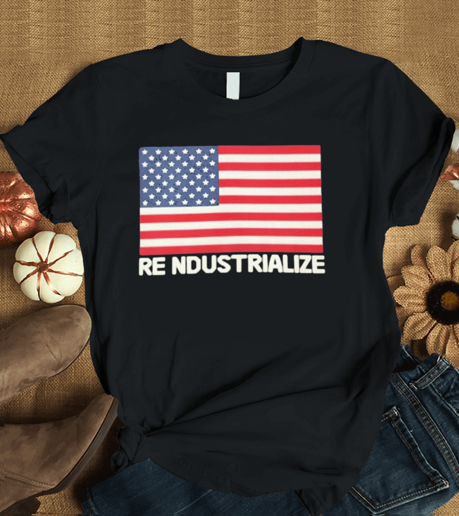 Reindustrialize United States Flag Stars And Stripes T-Shirt