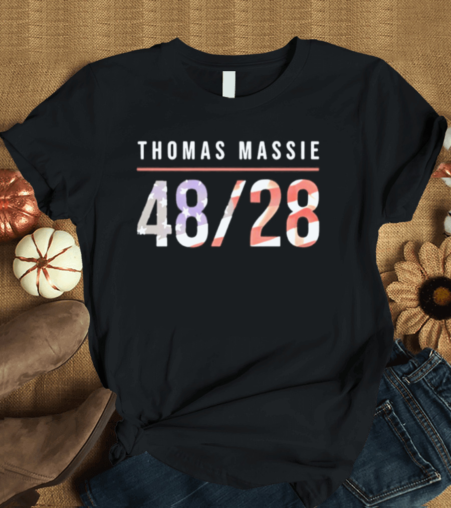 Thomas Massie 48 28 American Flag T-Shirt
