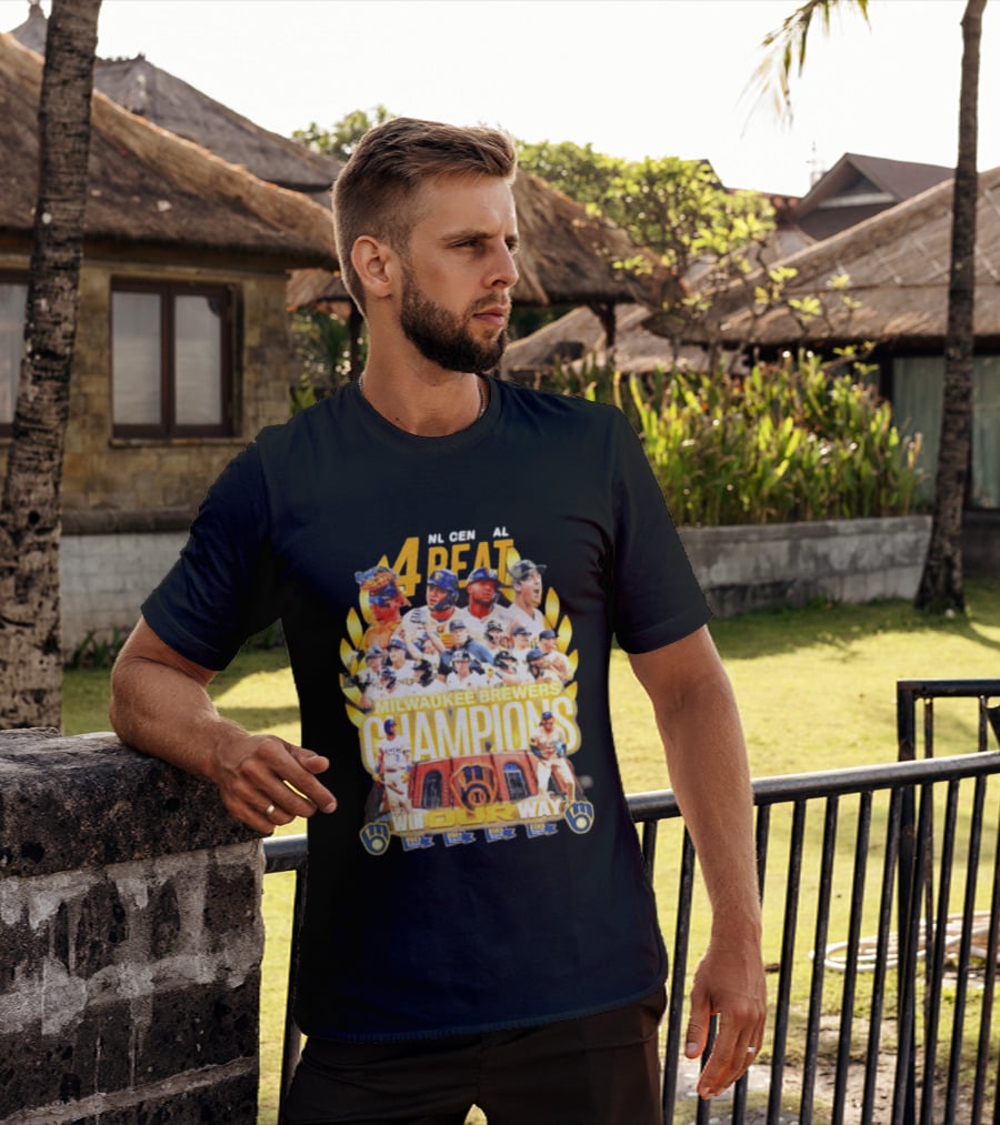Milwaukee Brewers Champions 4peat NL Central Win Our Way T-Shirt