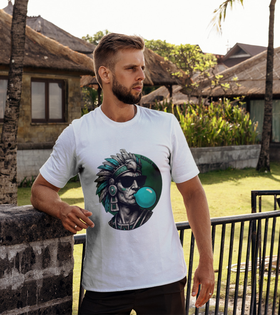 Aztec Warrior With Sunglasses Chewing Bubble Gum Badass Mexicans T-Shirt