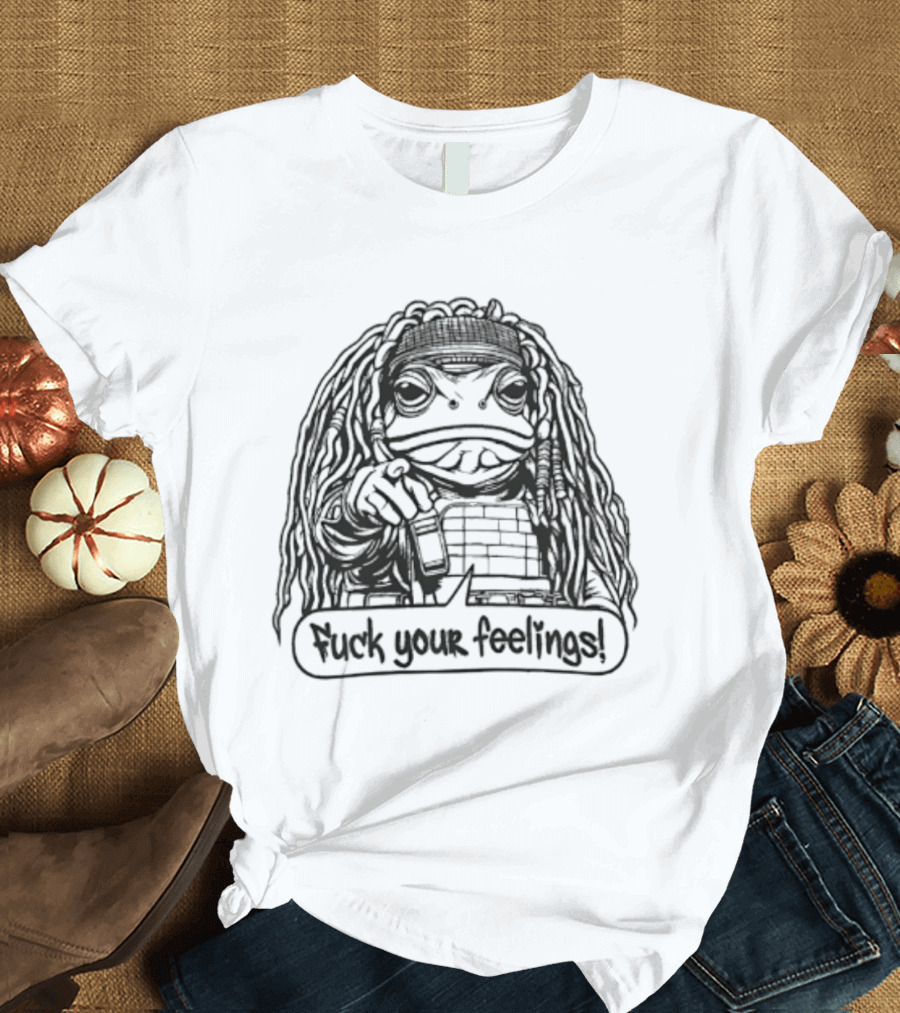 Gangster Frog Expression With Long Hair And Pointing Hand T-Shirt