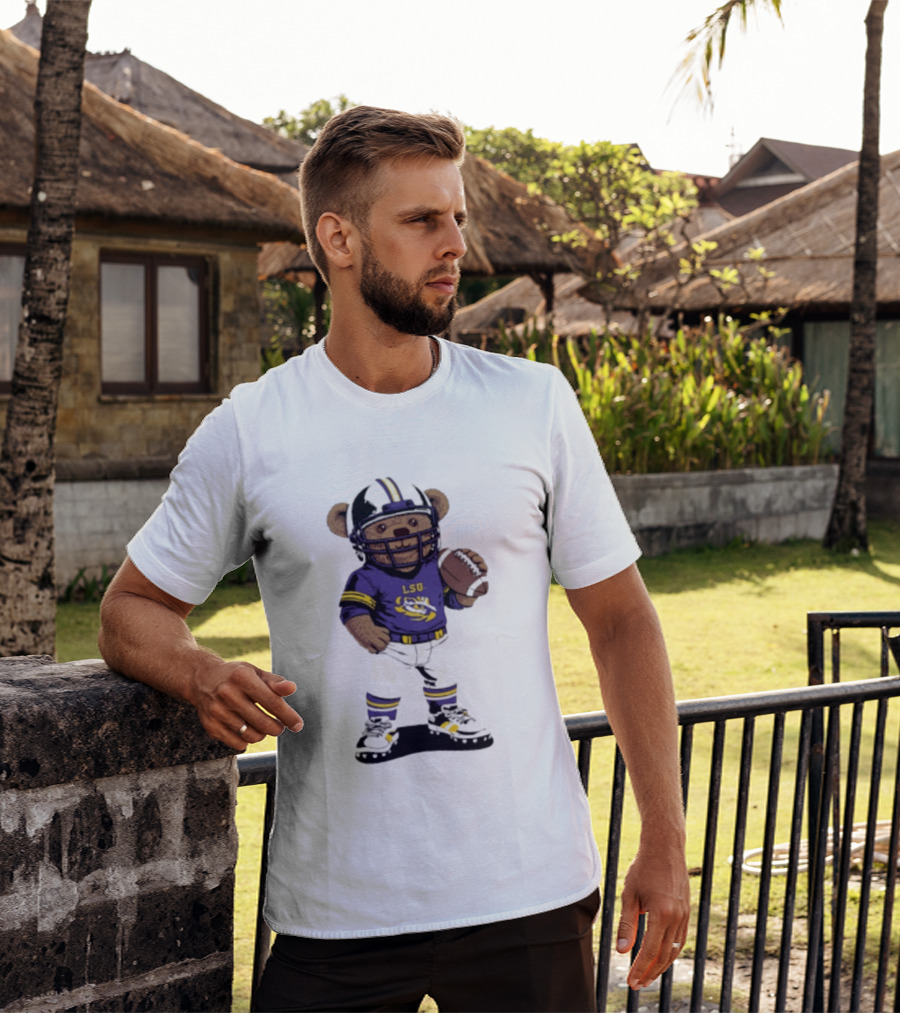 LSU Tigers 2026 NCAA Teddy Bear Football Player In Purple Uniform T-Shirt