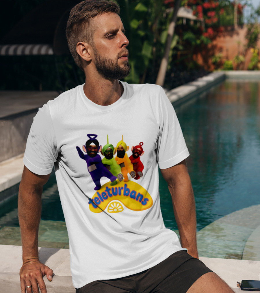 Teleturbans Teletubbies Sikh Turban Characters T-Shirt
