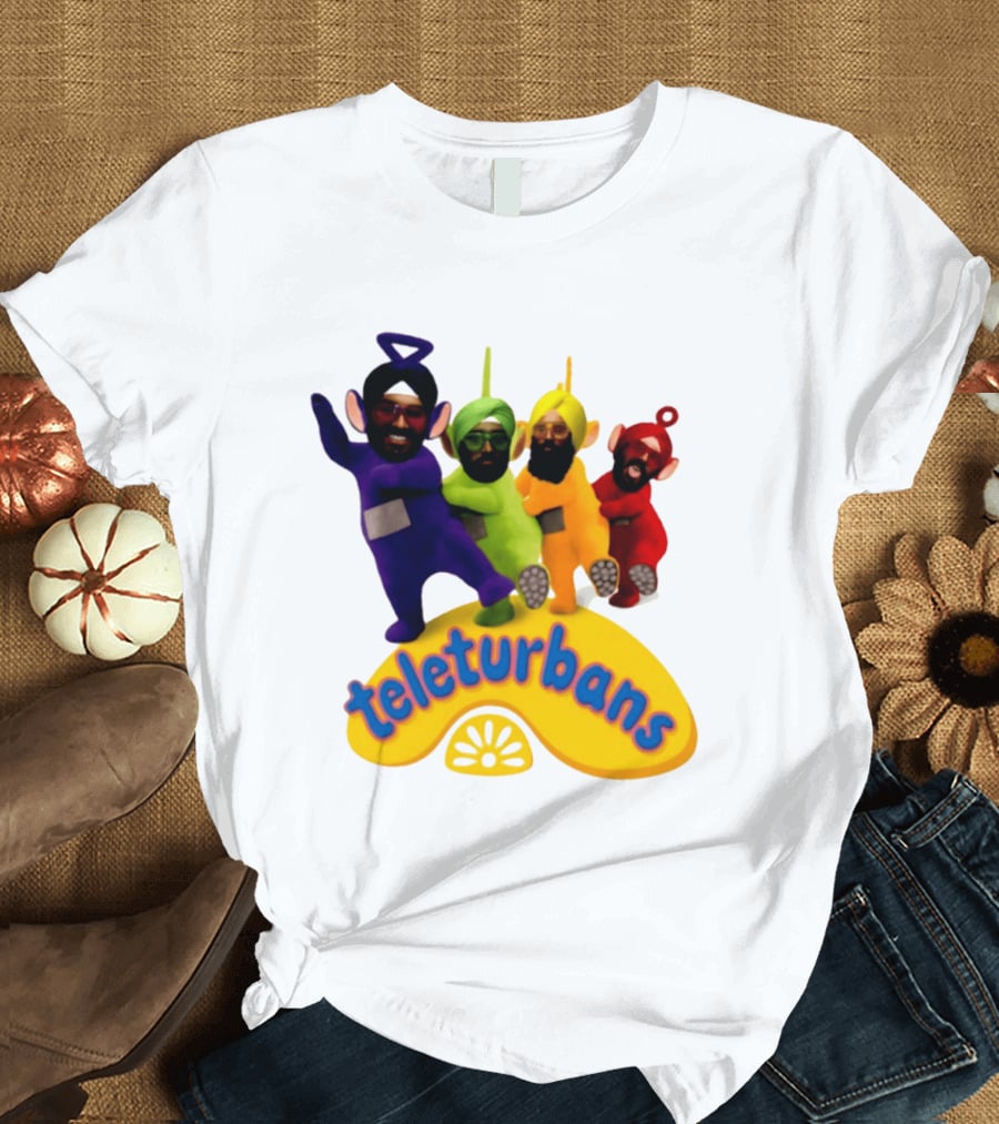 Teleturbans Teletubbies Sikh Turban Characters T-Shirt