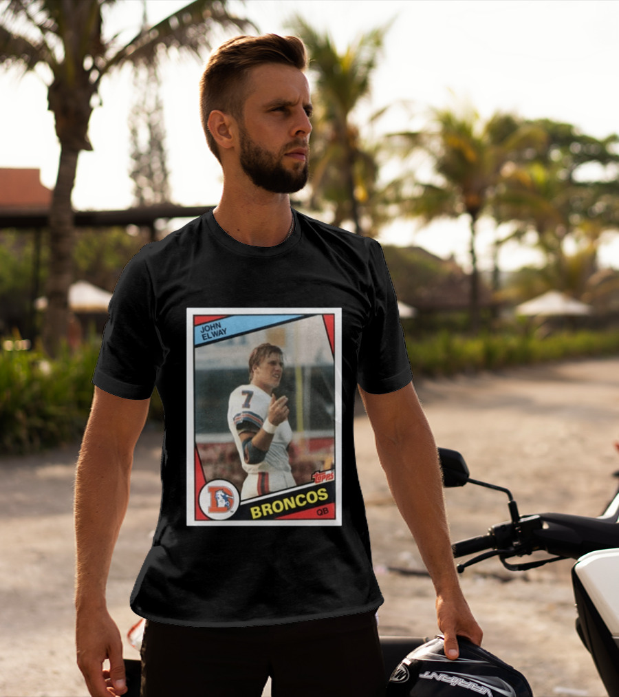 Brandon Perna John Elway Broncos Topps Card NFL QB T-Shirt
