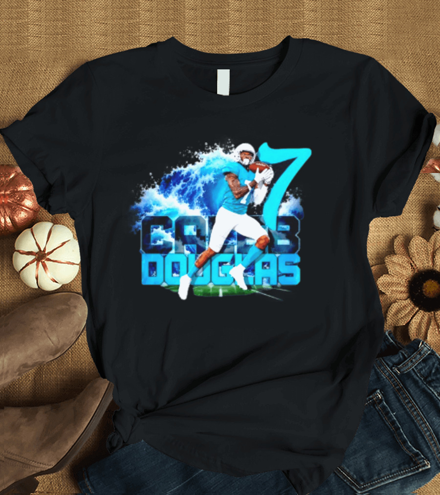 Caleb Douglas Miami Dolphins Tidal Wave Football Player Number 7 T-Shirt