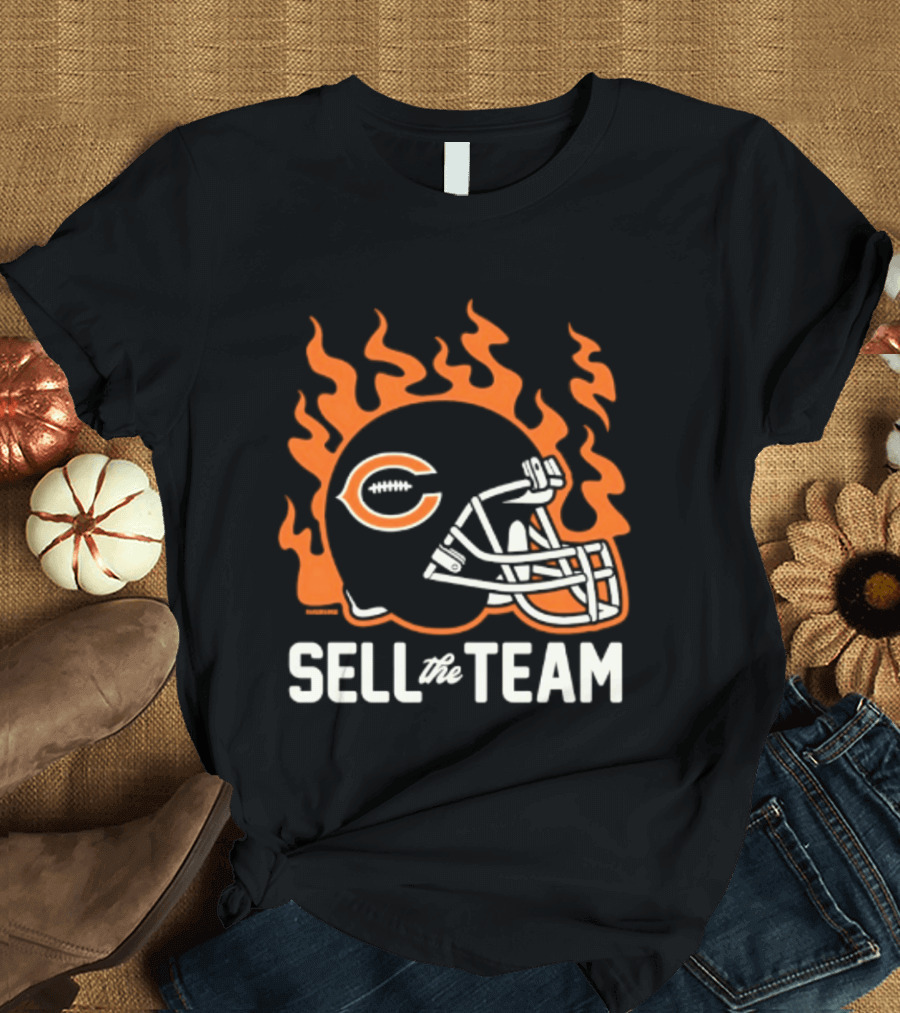 Chicago Bears Sell The Team Flaming Helmet T-Shirt