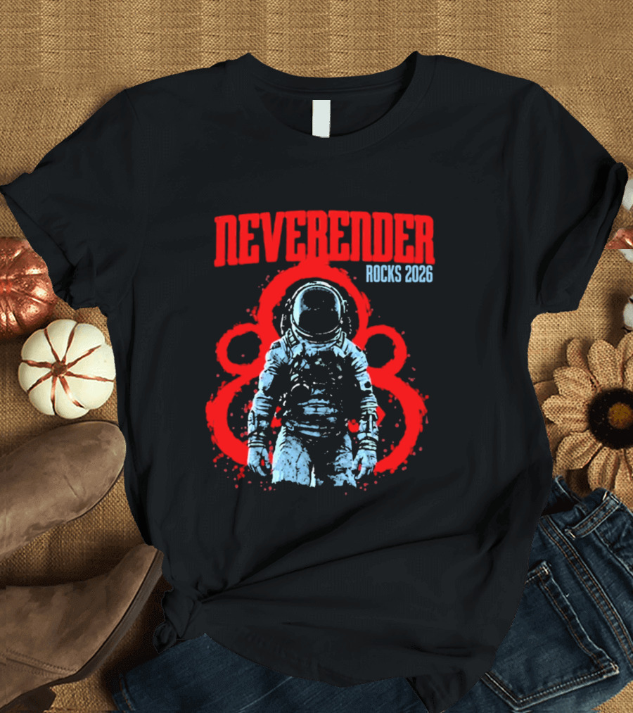 Neverender Rocks 2026 Astronaut Coheed Cambria Red Circles T-Shirt