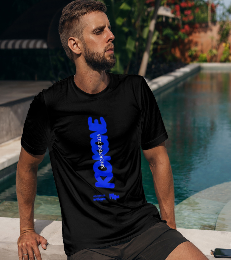 Kokone Singapore 2026 Atlassian Williams Blue Vertical T-Shirt