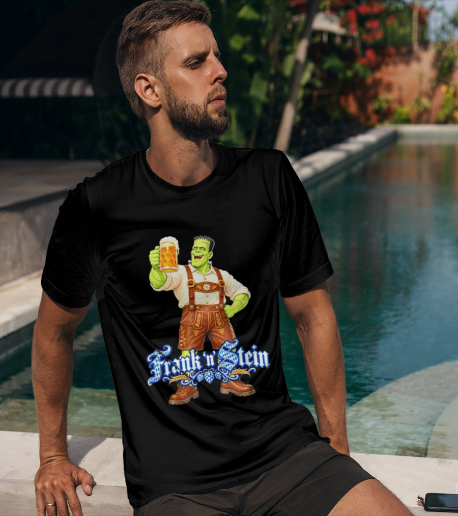 Frank 'n Stein Frankenstein Oktoberfest Beer Lover Lederhosen Brew Cheers T-Shirt