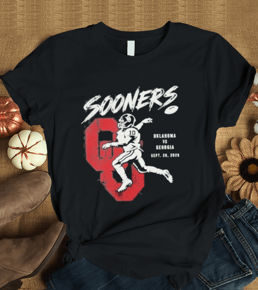 Oklahoma Sooners Vs Georgia Bulldogs Sept 26 2026 Football Matchup T-Shirt